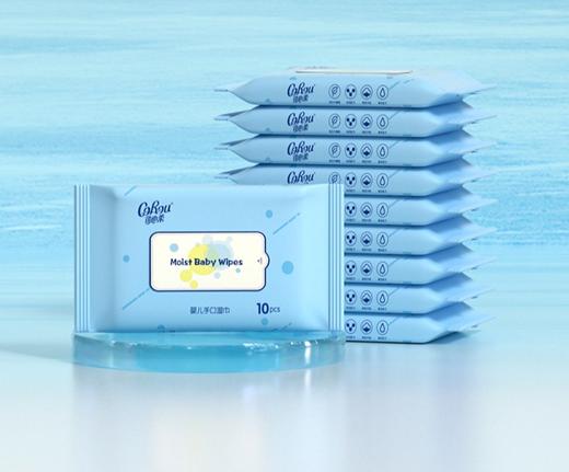 可心柔 婴儿湿巾手口专用婴儿湿纸巾新生儿湿巾10抽便携装20包SJ10-20 商品图0
