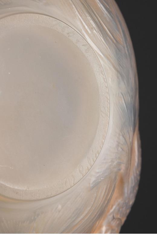 独角鹿西洋古董 1924年法国水晶工坊出品「Formose 锦鲤」主题橙色欧泊水晶花瓶 商品图5