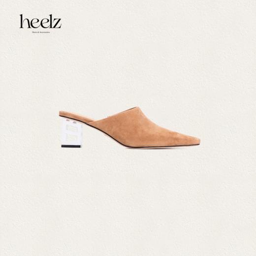 heelz设计师手工鞋履 ｜H水晶跟羊翻毛穆勒鞋 6公分 商品图0