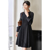 剩S/M/XL 米思阳2026春季新款气质简约百搭黑色连衣裙高腰显瘦A字裙0037 商品缩略图0