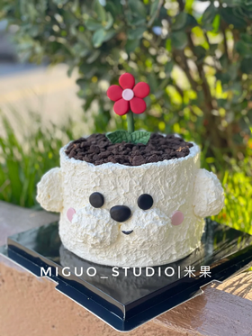 小狗狗盆栽花盆造型卡通蛋糕-低糖处理无添加