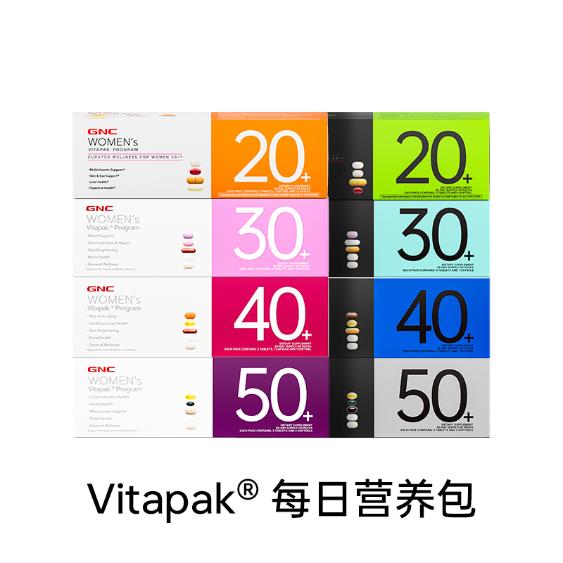 GNC健安喜Vitapak女士男士30+40+50+每日营养包