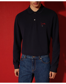 蛇来运转BA11Y 25限定丝光珠地拉架面料翻领长袖Polo衫 CX218