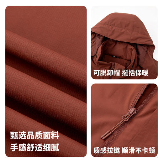 【冲锋系列&防水】圣得西男女同款2025秋新款户外轻暖连帽棉服 商品图4