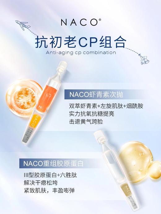 【老客专属福利】抗初老CP组合#NACO虾青素双抗弹润次抛精华液1.2ml*30支+NACO重组胶原蛋白弹嫩紧致次抛精华乳​​（新版）1.5ml*30支 商品图1