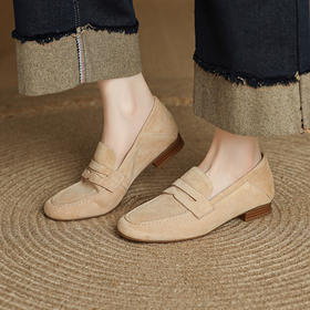 【预售5天】英伦小皮鞋新款冬季复古磨砂粗跟单鞋女乐福鞋XH&M9352