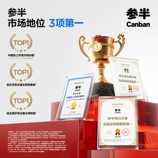 参半零度清新牙膏 冰感溶菌酶去牙菌斑100g 商品图3