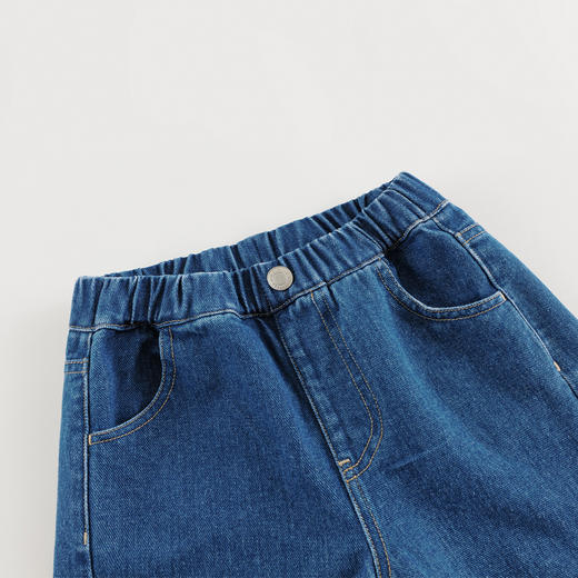 马克珍妮女童拼接全棉牛仔阔腿裤 儿童宽松裤子春秋款童装241166 商品图3