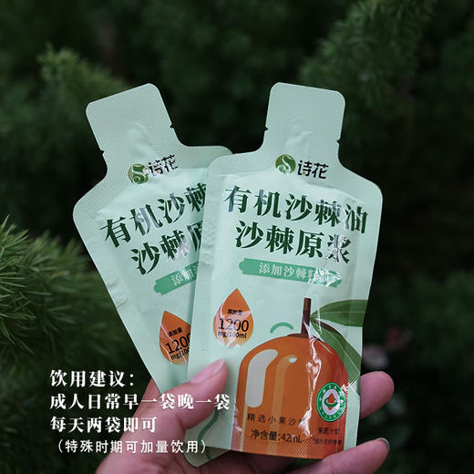 好喝的，添加沙棘籽油的内蒙有机沙棘原浆√有效成份1+1＞2，规格：42ml×10袋/盒，保质期18个月！入口即惊艳！ 商品图6