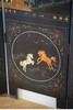 独角鹿西洋古董 20世纪中国出品花鸟奔马主题百宝嵌双面四曲屏风 商品缩略图5