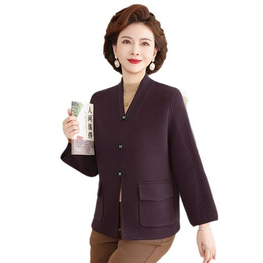 Q1105妈妈装气质优雅保暖婚礼衣服秋冬新款喜婆婆婚宴装中老年女装外套 商品图4