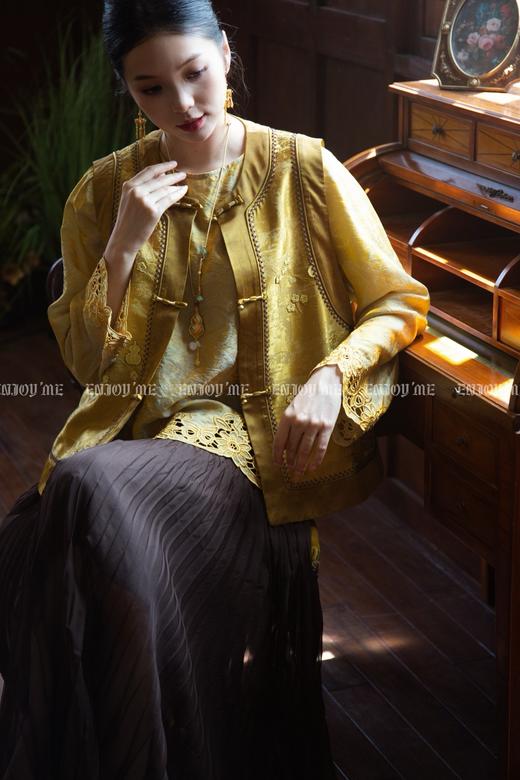 【门店同款】ENJOY秋季云敛-东方画笔福禄提花马夹 166243352 商品图1