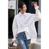 米思阳2026春季新款简约设计感纯棉衬衫泡泡袖褶皱宽松上衣女0256 商品缩略图5