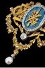 独角鹿西洋古董 1935年代法国出品蝴蝶结花叶造型18K黄金及铂金镶嵌玑镂珐琅钻石及天然野生海水珍珠胸针 商品缩略图3
