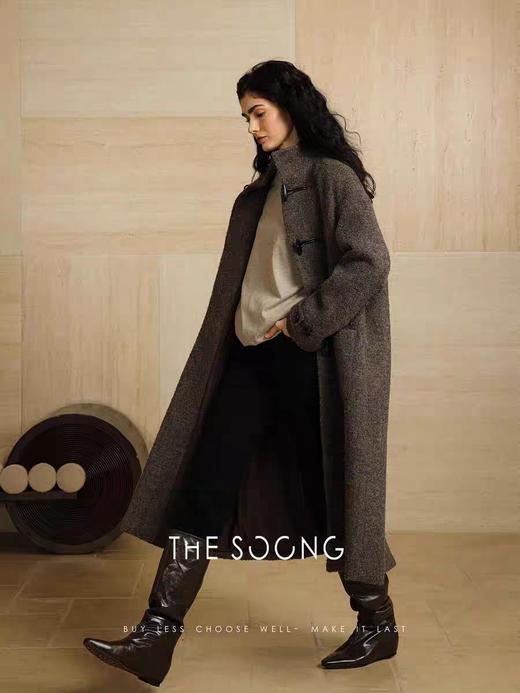 THESOONG row家极简小牛皮舒适线条感尖头高筒靴HWXZ5191 商品图2