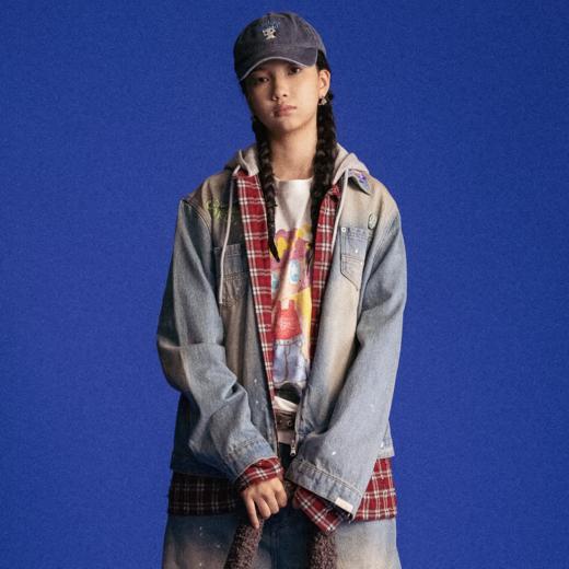 GOODBAI GOODEES 图案印花多口袋翻领牛仔外套 商品图0