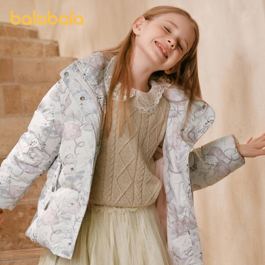 【premium】巴拉巴拉高端线冬季羊毛衫小翻领甜美提花精致毛衣女 商品图1