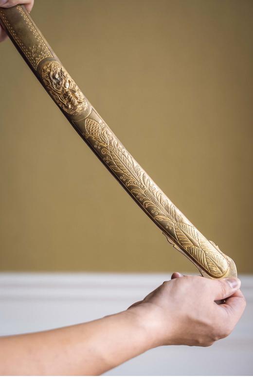 独角鹿西洋古董 1804-1815年代法兰西第一帝国时期出品胜战主题铜鎏金精雕装饰乌木剑柄正装佩剑【未开刃】 商品图4