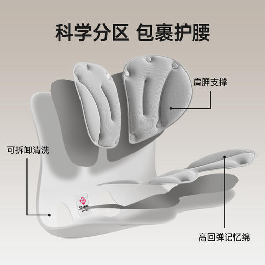 洁丽雅护腰坐垫办公室腰托矫正轻便坐姿神器成人腰支撑靠垫坐姿椅 商品图4