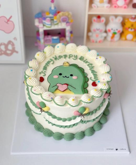 小恐龙手绘复古蛋糕-低糖处理无添加 商品图1