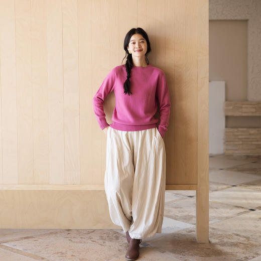 绽放547朵/多色显瘦圆领套头毛针织衫遮肉显瘦毛衣女秋冬打底衫 商品图1