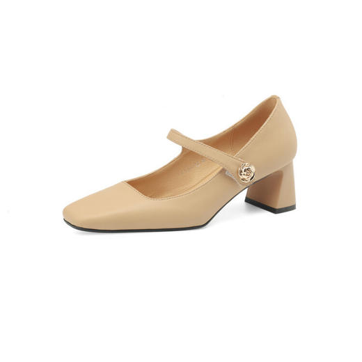 【预售5天】软底舒适柔软四季小皮鞋真皮时装单鞋方头牛筋底牛皮K&F1066-12 商品图4