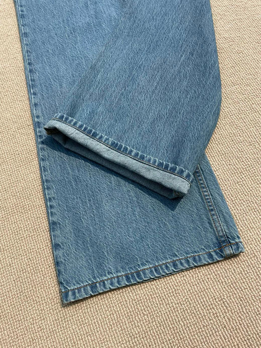 912-6 独家圆正 小禾 早秋 水洗蓝直筒牛仔裤 软糯亲肤  我穿29 商品图12