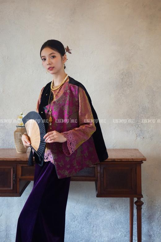 【门店同款】ENJOY秋季云敛-东方画笔鎏金钩花国风上衣 165843954 商品图1