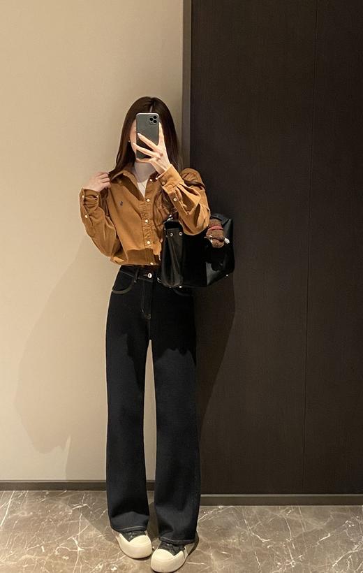 老钱风刺绣100棉灯芯绒长袖衬衫 商品图6