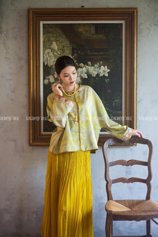 【门店同款】ENJOY秋季云敛-东方画笔晕染袖口刺绣外套 164843514 商品图1