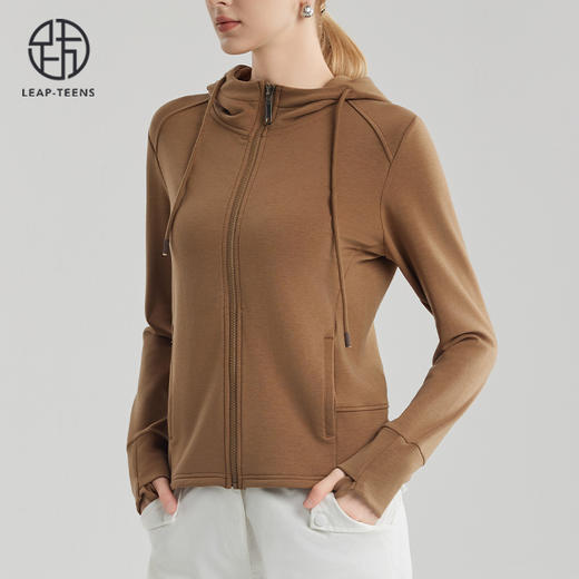 跃牌【砂洗空气层系列】女砂洗全拉链帽衫W11M3 商品图1