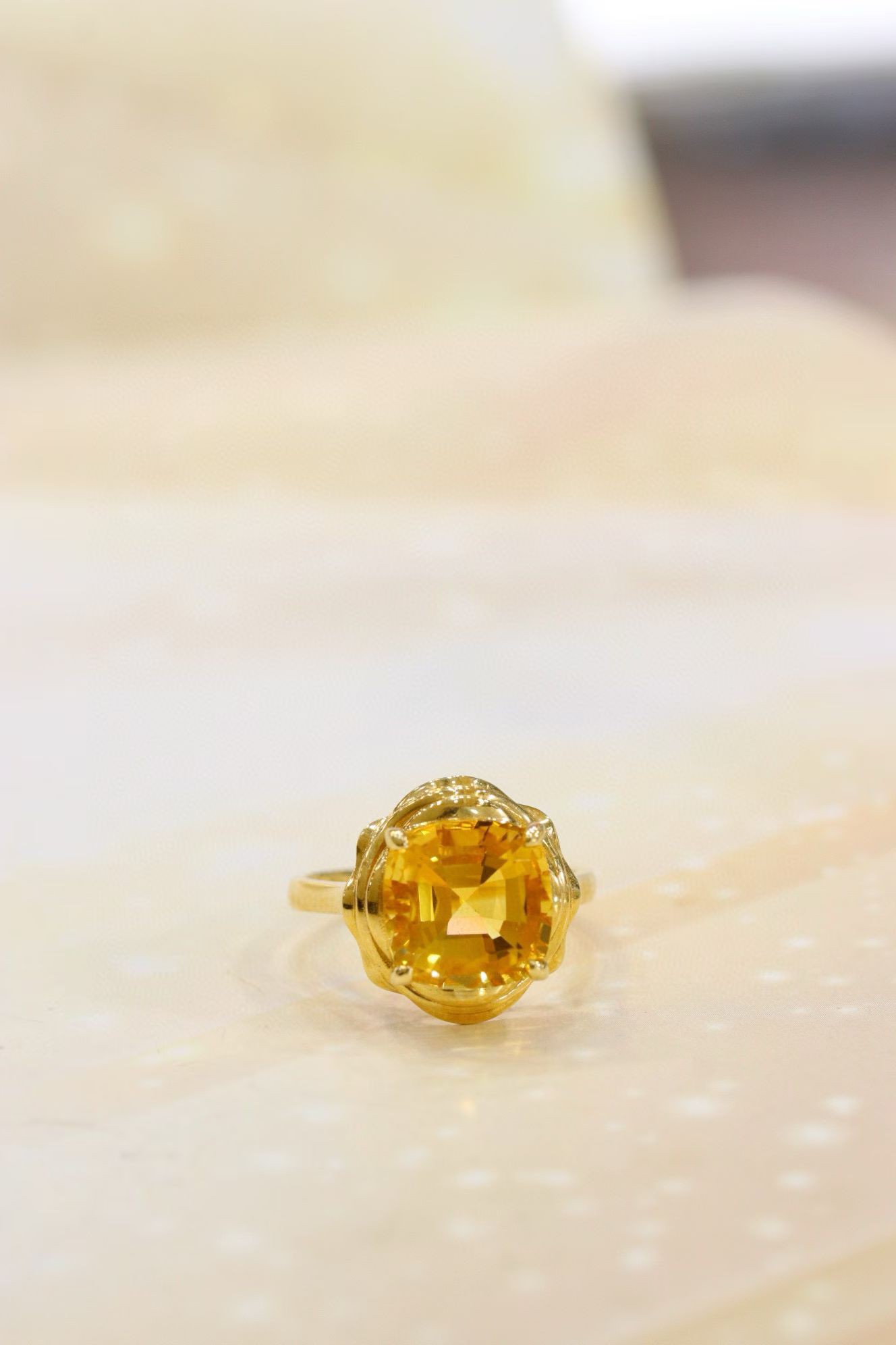 4.62ct黄水晶戒指