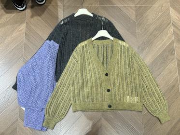 【门店同款】ENJOY秋季“光阴序语”V领镂空针织开衫 165804251