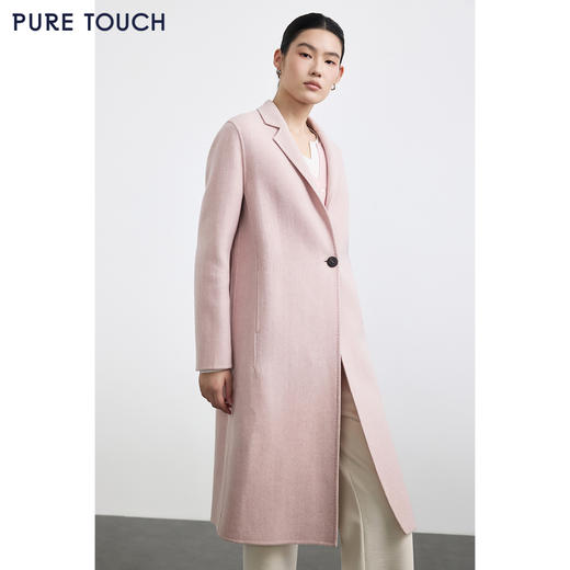 PURE TOUCH女装 25秋冬新款翻领纯羊毛大衣中长款毛呢外套 商品图3