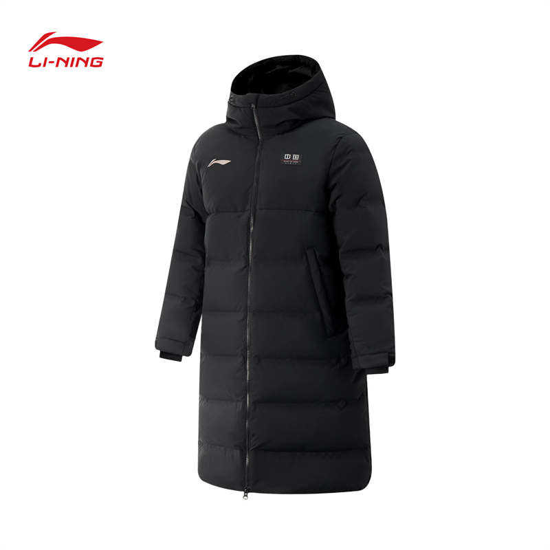 李宁男子防泼水80%鸭绒长羽绒服AYMU635