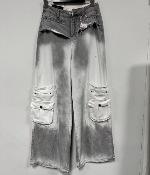 ZC渐变毛边双口袋工装阔腿裤50307 夏季 036502552501 商品图0