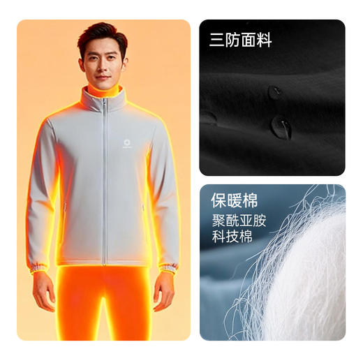 【积能】秋冬新款户外单层保暖轻量化运动棉服男女跑步立领健身外套 商品图1