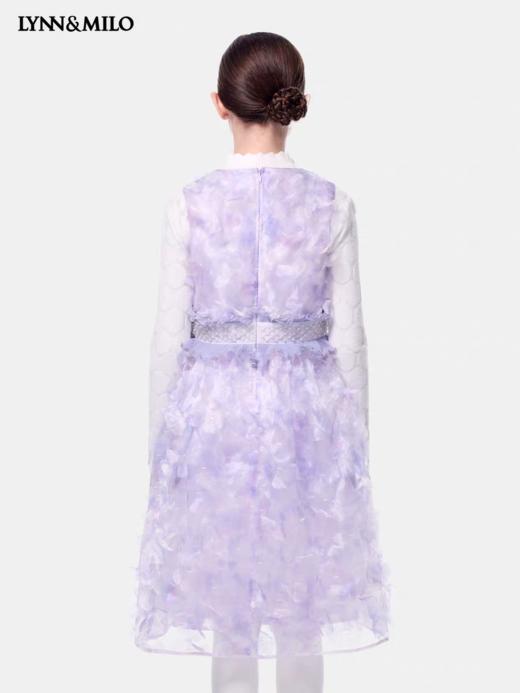 【春上新】8楼LYNN&MILO 琳麦罗  女童2025春秋新款紫色公主连衣裙时尚无袖礼服裙 商品图5