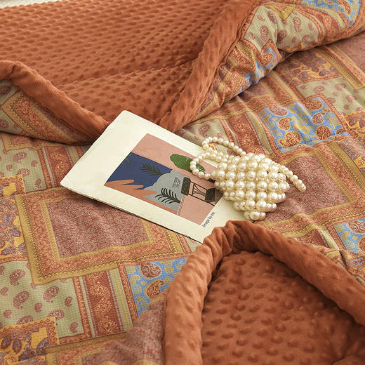 金百荷A类3D豆豆绒盖被印花豆豆被盖毯秋冬被 商品图6