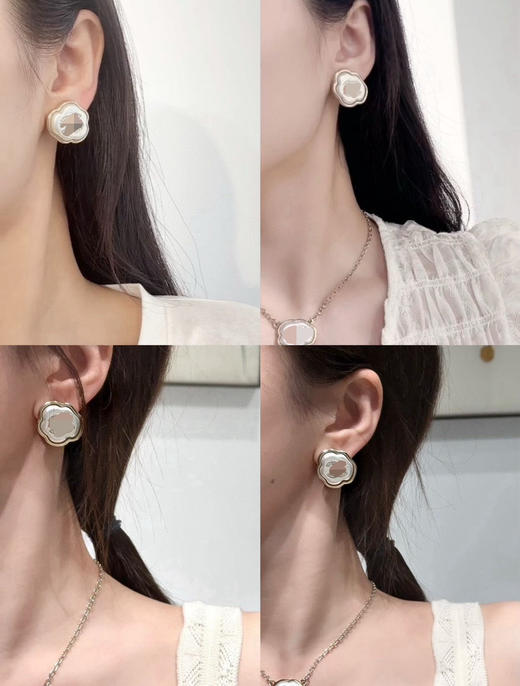 913-1 真香老渠道 珍珠贝母 祥云 小云朵耳钉 有很多细节的哦 商品图0