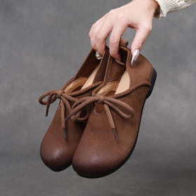 FR 85133复古单鞋防滑耐磨真皮平底休闲鞋