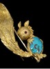 【已售】独角鹿西洋古董  1970年代法国出品18K黄金镶嵌绿松石及红宝石小松鼠造型胸针 商品缩略图2