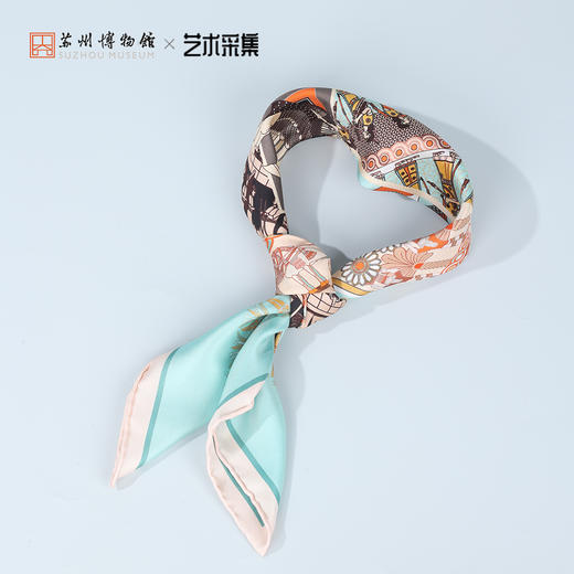 苏州博物馆 亚述纹饰方巾/浅绿 商品图4