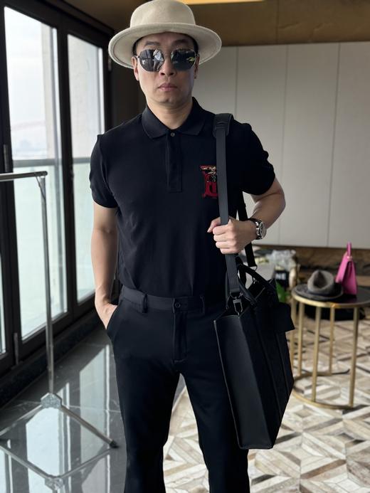 驴家黑武士牛皮压花公文包 商品图8