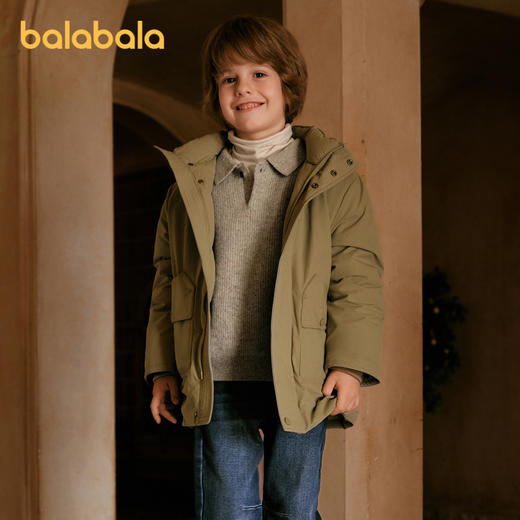 【premium】巴拉巴拉高端线冬季白鹅绒服温暖羽绒服连帽外套男童 商品图0