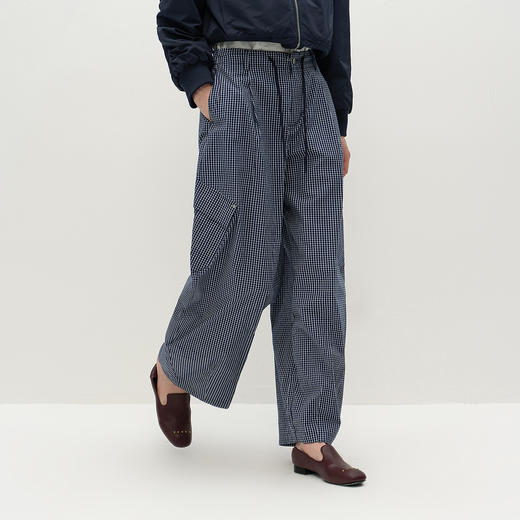 商场同款|森马休闲裤女秋打褶弯刀裤宽松2025新款复古高街工装裤 商品图2