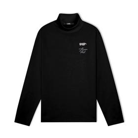 【KARL LAGERFELD】刺绣高领长袖T恤