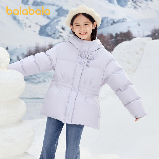 巴拉巴拉童装儿童羽绒服女童冬装新中式连帽国风外套舒适户外潮流 商品图2