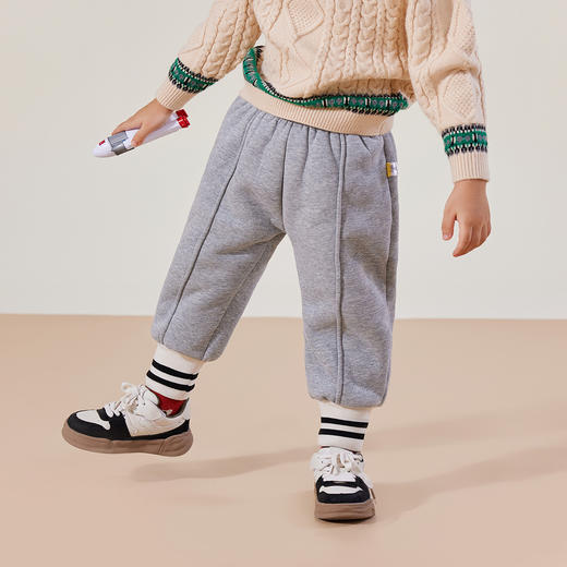 嘟嘟家宝宝加绒裤子秋冬童装男童保暖束脚裤秋季新品儿童宽松长裤秋装潮 商品图0