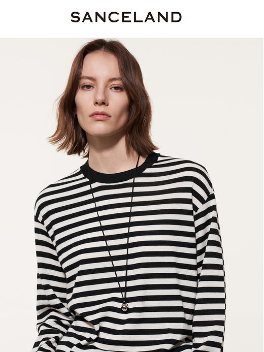 三石一澜SANCELAND 羊毛毛衫套头衫SJ31402016 商品图1